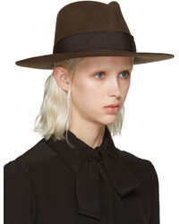 Женская темно-коричневая шляпа от Saint Laurent