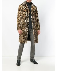 Мужская темно-коричневая шуба от Saint Laurent