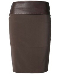 Темно-коричневая юбка-карандаш от Brunello Cucinelli