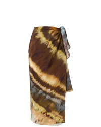 Темно-коричневая юбка-миди с принтом тай-дай от Weekend Max Mara