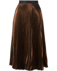 Темно-коричневая юбка со складками от Christopher Kane