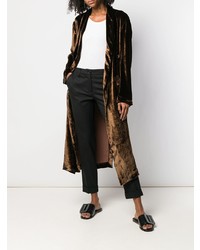 Женское темно-коричневое бархатное пальто от Uma Wang