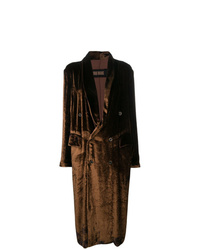 Женское темно-коричневое бархатное пальто от Uma Wang