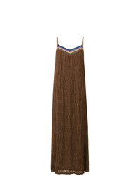 Темно-коричневое вязаное платье-макси от Roberto Collina