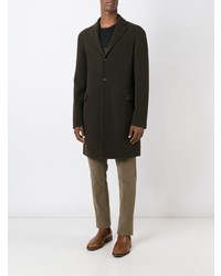 Темно-коричневое длинное пальто от Massimo Alba