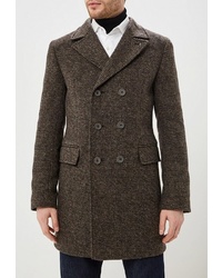 Темно-коричневое длинное пальто от Berkytt