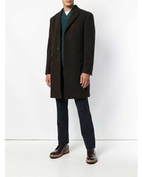 Темно-коричневое длинное пальто от Z Zegna