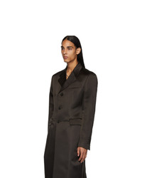 Темно-коричневое длинное пальто от Prada