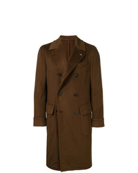 Темно-коричневое длинное пальто от Dell'oglio