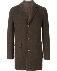 Темно-коричневое длинное пальто от Eleventy
