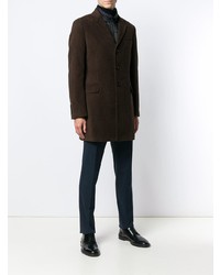 Темно-коричневое длинное пальто от Fay