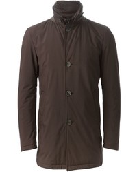 Темно-коричневое длинное пальто от Herno