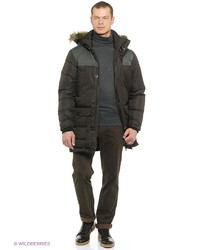 Темно-коричневое длинное пальто от Icepeak