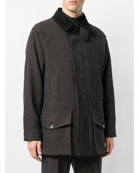 Темно-коричневое длинное пальто от Holland & Holland