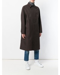 Темно-коричневое длинное пальто от AMI Alexandre Mattiussi