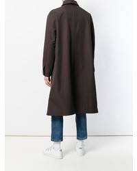 Темно-коричневое длинное пальто от AMI Alexandre Mattiussi