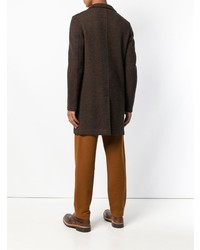 Темно-коричневое длинное пальто от Harris Wharf London