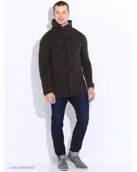 Темно-коричневое длинное пальто от United Colors of Benetton