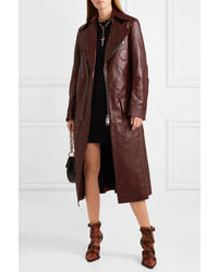 Женское темно-коричневое кожаное пальто от Chloé