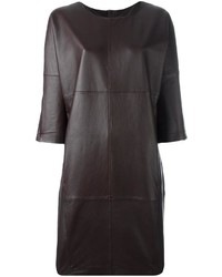 Темно-коричневое кожаное платье от Closed