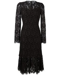 Темно-коричневое кружевное платье от Dolce & Gabbana