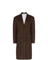 Женское темно-коричневое пальто в шотландскую клетку от Calvin Klein 205W39nyc
