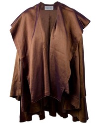 Темно-коричневое пальто-накидка