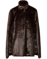 Темно-коричневое пальто-накидка от A PERDIFIATO