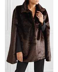 Темно-коричневое пальто-накидка от A PERDIFIATO