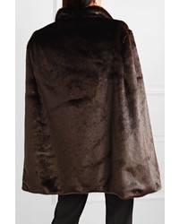 Темно-коричневое пальто-накидка от A PERDIFIATO