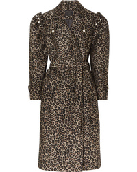 Женское темно-коричневое пальто с леопардовым принтом от Mother of Pearl