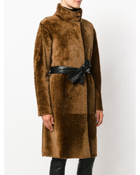 Женское темно-коричневое пальто от Drome