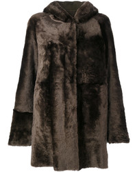 Женское темно-коричневое пальто от Drome