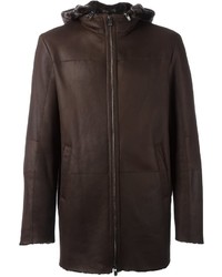 Мужское темно-коричневое пальто от Drome