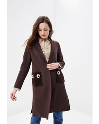 Женское темно-коричневое пальто от Grand Style