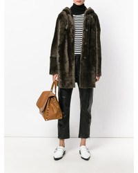 Женское темно-коричневое пальто от Drome