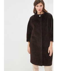 Женское темно-коричневое пальто от Lea Vinci