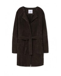 Женское темно-коричневое пальто от Mango