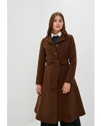 Женское темно-коричневое пальто от Ovelli
