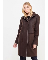 Женское темно-коричневое пальто от pompa
