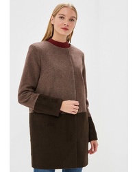Женское темно-коричневое пальто от Rosso Style
