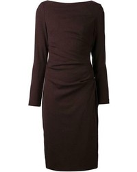 Темно-коричневое платье-миди от Talbot Runhof