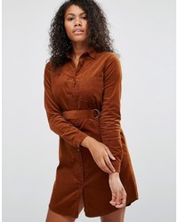 Темно-коричневое платье-рубашка от Brave Soul