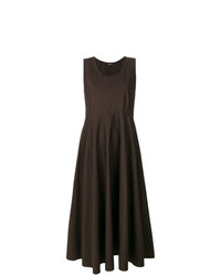 Темно-коричневое платье с пышной юбкой от Aspesi