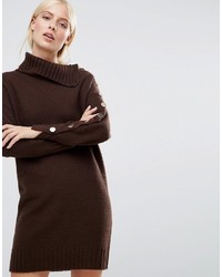 Темно-коричневое платье-свитер от Asos