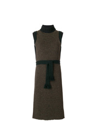 Темно-коричневое платье-свитер от Maison Margiela