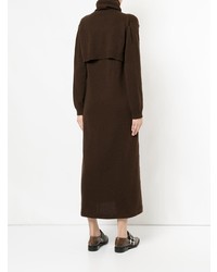 Темно-коричневое платье-свитер от Yohji Yamamoto Vintage
