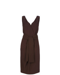 Темно-коричневое платье-футляр от Yves Saint Laurent Vintage