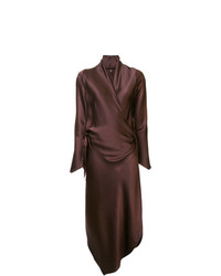 Темно-коричневое сатиновое вечернее платье от Peter Cohen