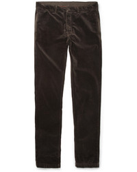 Темно-коричневые бархатные брюки